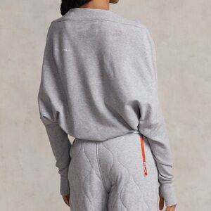 NWT Ralph Lauren RLX Cropped Stretch Cotton Blend Terry Shrug Grey Size Small